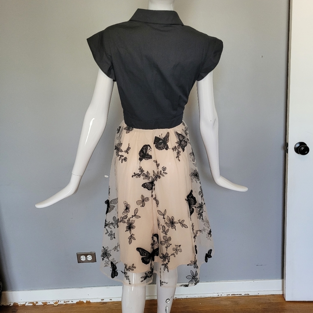 Retro Stage Butterfly Dress, BNWT, Size L - Picture 5 of 9